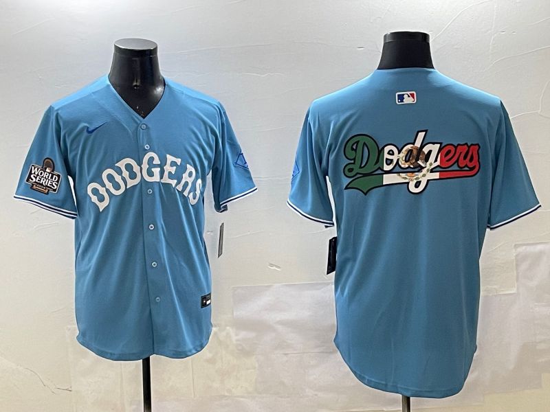 Men Los Angeles Dodgers Blank Light Blue Throwback Game 2025 Nike MLB Jersey style 3->los angeles dodgers->MLB Jersey
